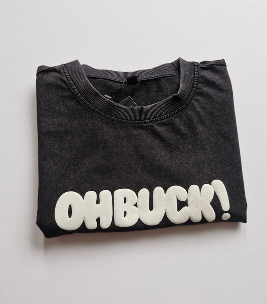 Oh Buck Vintage Wash Tee cream Text