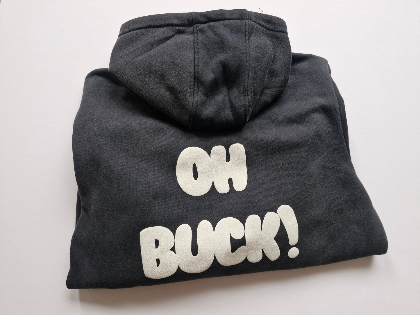 Oh buck Oversized Hoodie Grey text