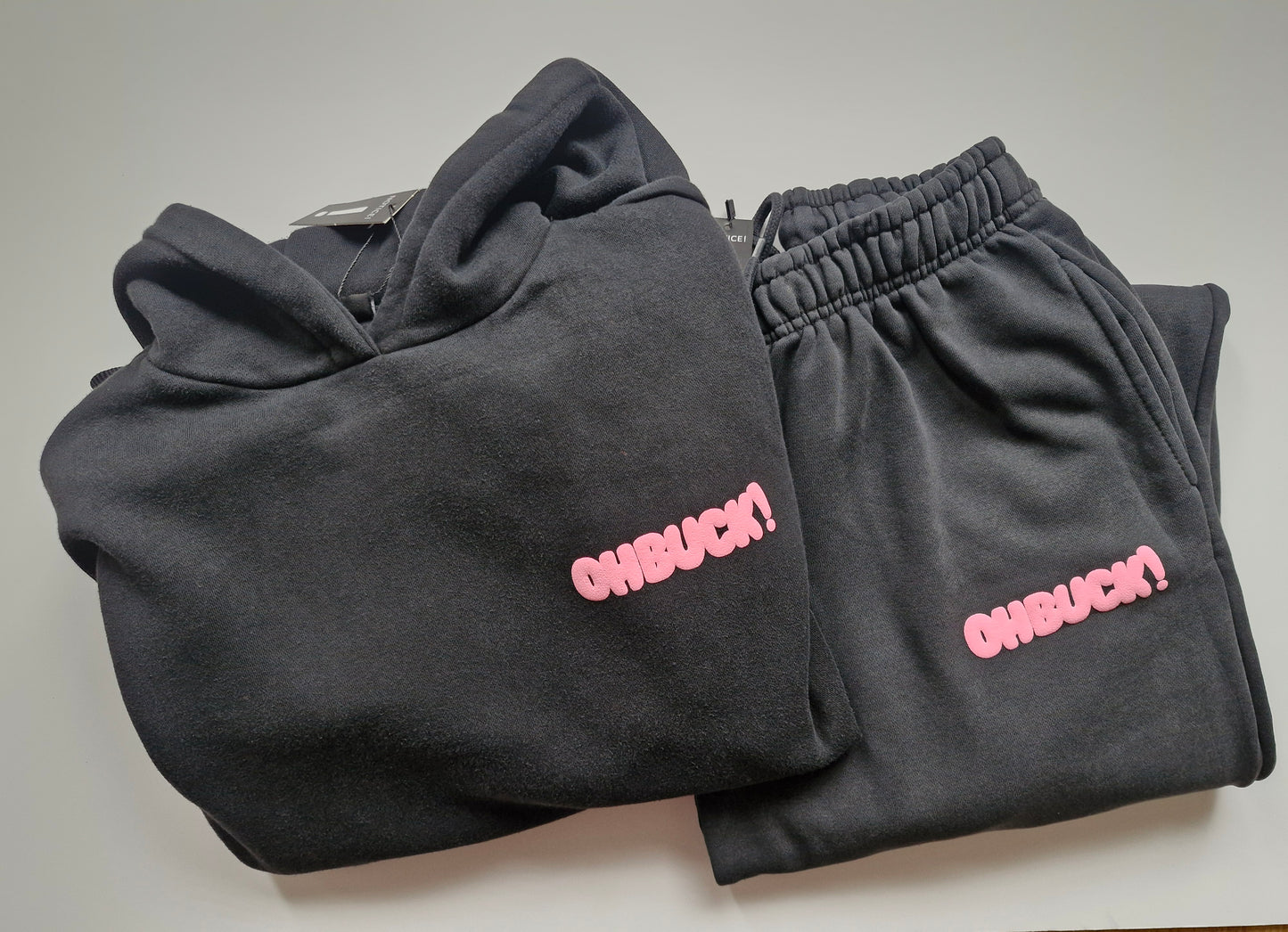 Oh Buck Tracksuit Pink Text