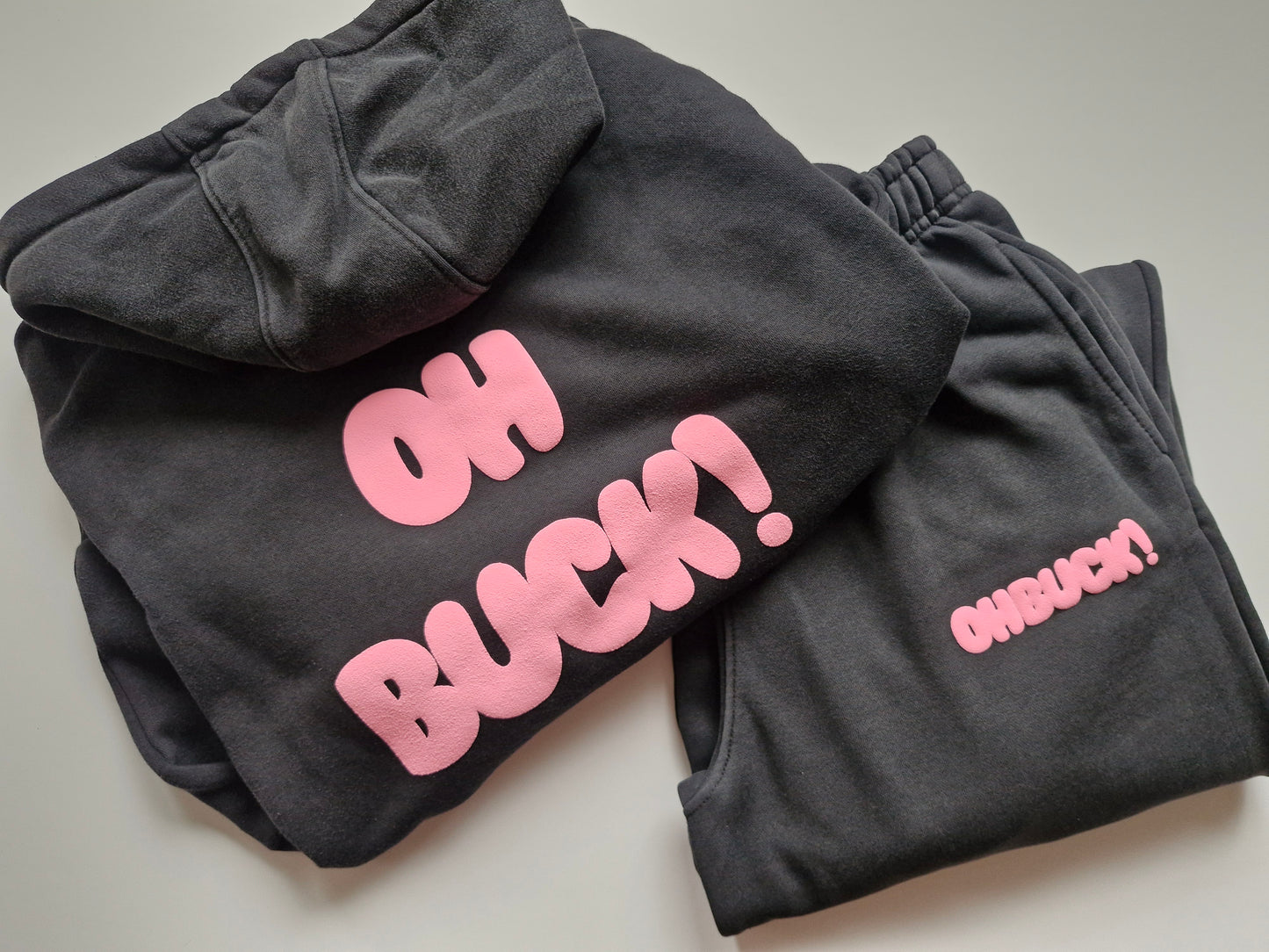 Oh Buck Tracksuit Pink Text